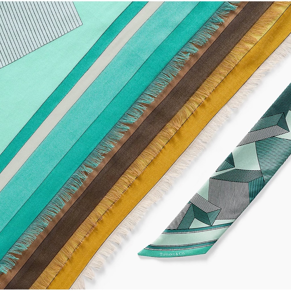 Tiffany & Co. Giant T Ribbon Scarf in Tiffany Blue - Picture 16 of 17